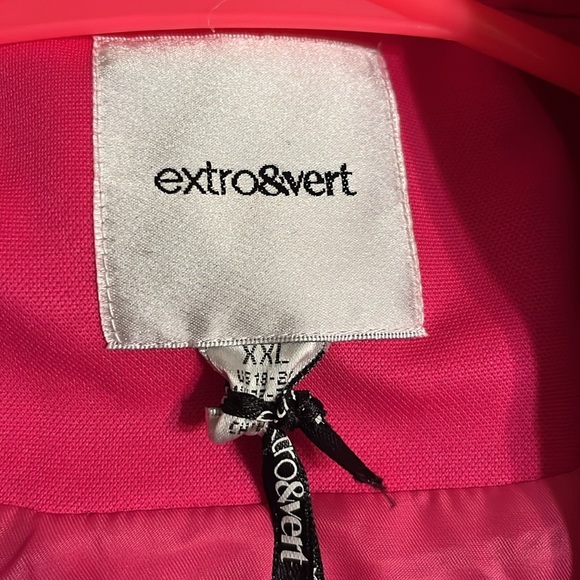 EXTRO&VERT Boyfriend Blazer Jackets Single Button Side Pockets Suit Jacket  XXL - Picture 7 of 8